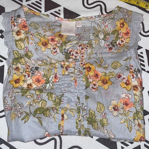 Lauren Conrad Sleeveless Blouse Coastal Cowgirl Boho Style EUC Sz M 🇺🇸FLASHSALE - Picture 1 of 10